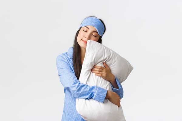 Donna che dorme serenamente abbracciando un cuscino - benefici del sonno di qualità e igiene del sonno